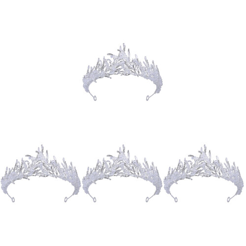 4 Silberne Kristallperlen Tiara Brautaccessoire 2