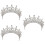 3Stk Barock Tiara Braut Kopfschmuck Silber 7