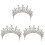 3Stk Barock Tiara Braut Kopfschmuck Silber 2