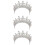 3Stk Barock Tiara Braut Kopfschmuck Silber 8
