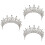 3Stk Barock Tiara Braut Kopfschmuck Silber 6