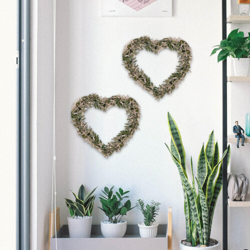 10 Herzförmige Holzkränze Blumenformen 2