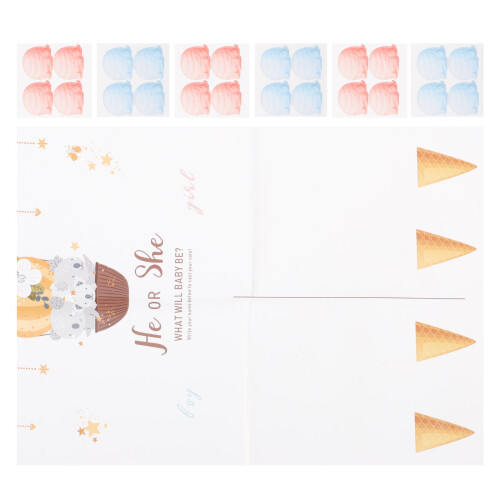 5 Sets Gender Reveal Spiele Mit Oder Poster Und Rosa Blaue Sticker 2