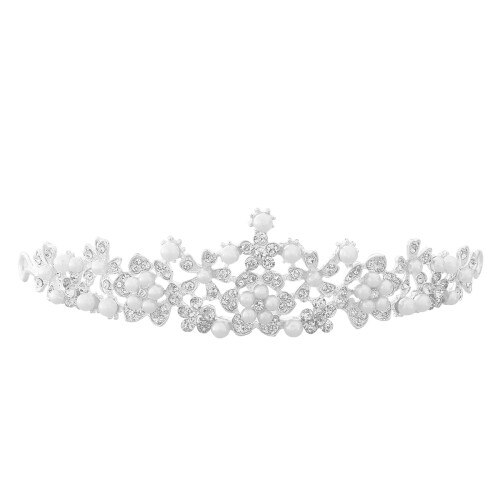 3St Crystal Pearl Blumenkronen Tiara