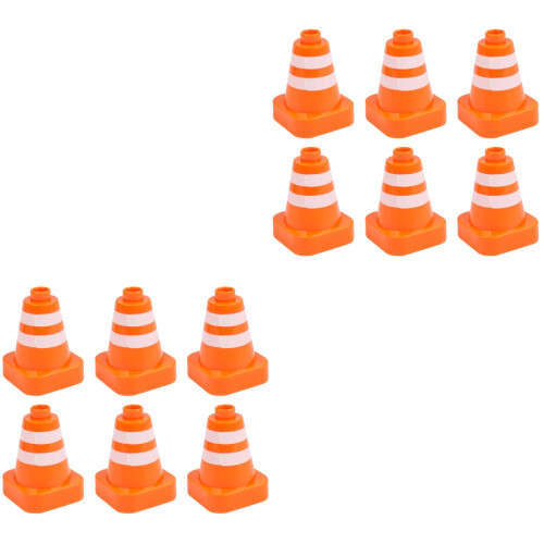 12 Pcs Practical Roadblock Sign Toys Traffic Cone Educational Tool 2