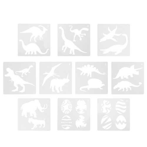 50 Dinosaurier Malvorlage Wiederverwendbarer Zeichenschablonen