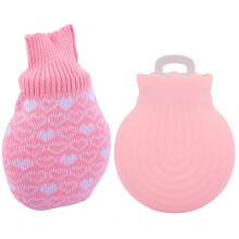 3St Silikon Heizflasche Mit Strickbezug