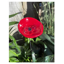 Bee Watering Station With Marbles And Butterfly Puddler Hummingbird Cup Waterer Red Outdoor Pollinator Garden Decor