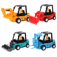 8 Unidades Brinquedo Carro Pushdozer Escavadeira Construção