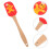 3Pcs Red Silicone Cake Spatula Set Wooden Handle Christmas Baking Tool 10