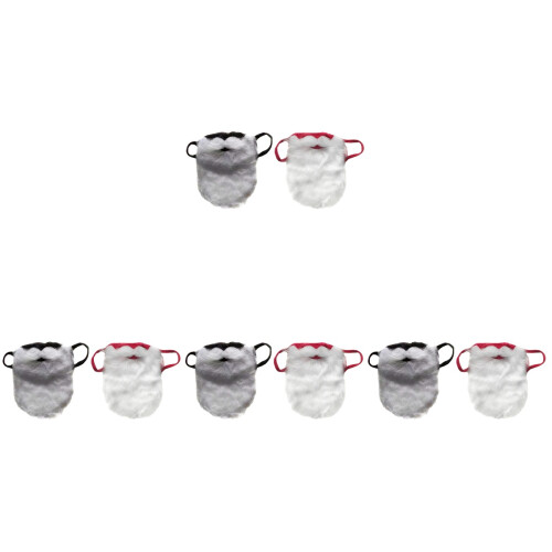 8Stk Weihnachtsbart Santa Kunstbart Rot Cosplay Accessoire 2