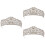 3Stück Barock Krone Hochzeitskopfschmuck Silber 6