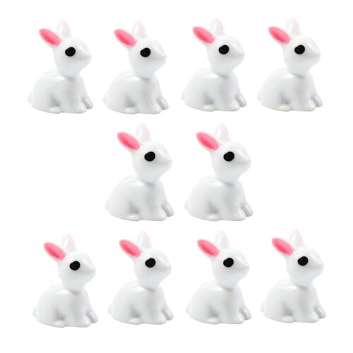 20 Mini Kaninchen Feengarten Mikrolandschaft Weiß