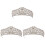 3Stück Barock Krone Hochzeitskopfschmuck Silber 12