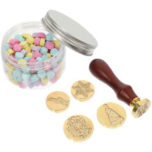 5 Sets Christmas Wax Seal Stamp Copper Head Gift Packaging Stamp
