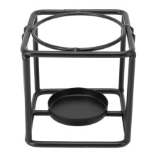 Eisen Schwarz Metall Kerzenhalter mit Hohldesign, Wohndekoration, Teelichtständer