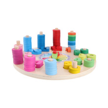 3 Sets Colorful Wooden Clock 1-12 Numbers Educational Toy For Toddlers