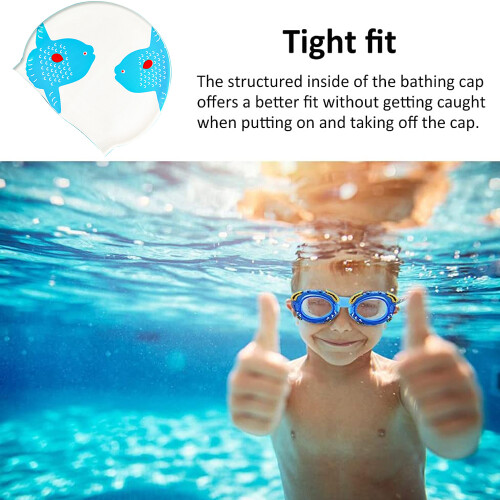 Cuffie da nuoto per bambini, ultra elastiche e impermeabili 2