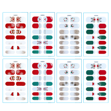 Tiras de esmalte de uñas navideñas, envolturas completas para uñas para mujeres y niñas con autoadhesivo, técnica ecológica, exquisito regalo