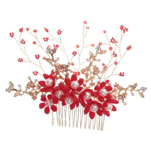 2Stk Handgemachter Perlenhaar Blumenkopfschmuck