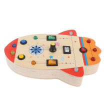 Kinder STEM Holz-Schaltkreisplatte mit Lichtschalter Lernspielzeug 20x15cm