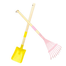 2Pcs Kids Detachable Wooden Rakes And Shovel Set For-B