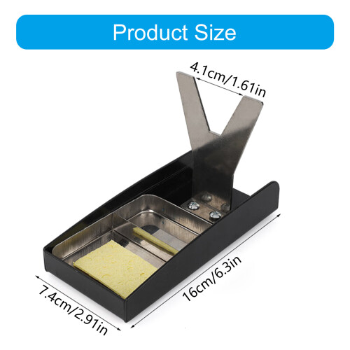 Compact Soldering Iron Stand With Sponge Tray Stable Workspaces 2
