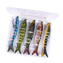 Swimbait Wobbler Bait 3D Saltwater Artificial Bait MultiSection Fishing Bait 5 Pieces In Box