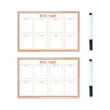 2Pcs Erasable Weekly Planner  PVC Chore Chart Board Fridge