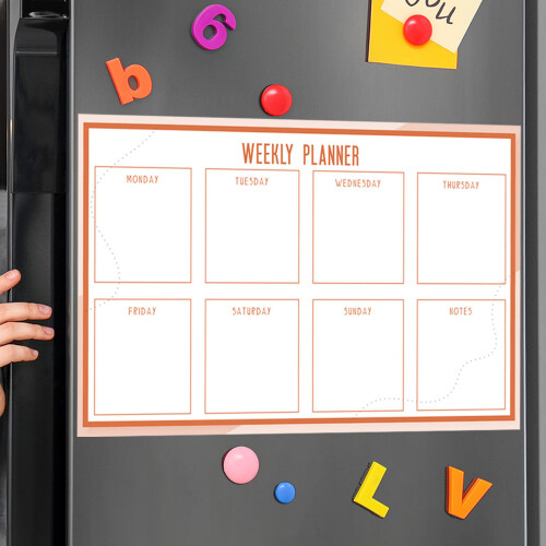 2Pcs Erasable Weekly Planner  PVC Chore Chart Board Fridge 1