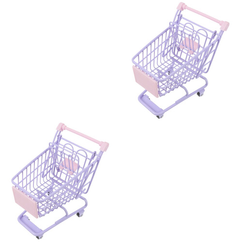 2Stück Chic Supermarkt Einkaufswagen Mini Rollwagen Kreative 2