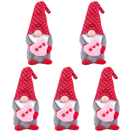 5Stk Gnome Puppe Muttertag Rudolph Schmuck 2