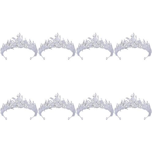 8 Silber Kristall Perlen Bestückte Tiara 2