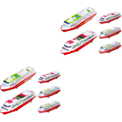 10 Pcs Cruise Ship Model Pull Back Steamship Gliding Toy Random Style 2
