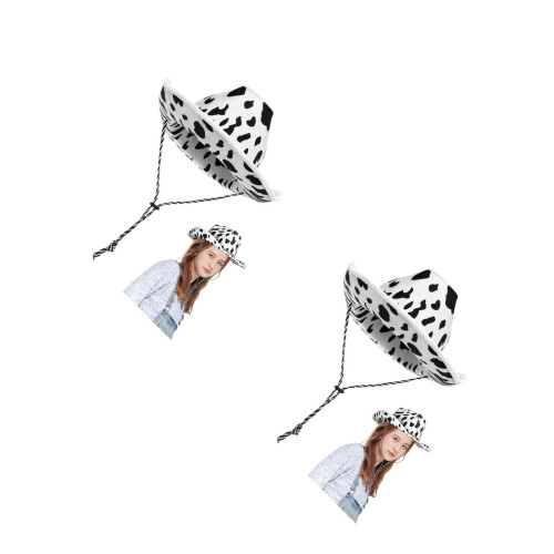 2 Kuhgemusterte Filz Mütze 1