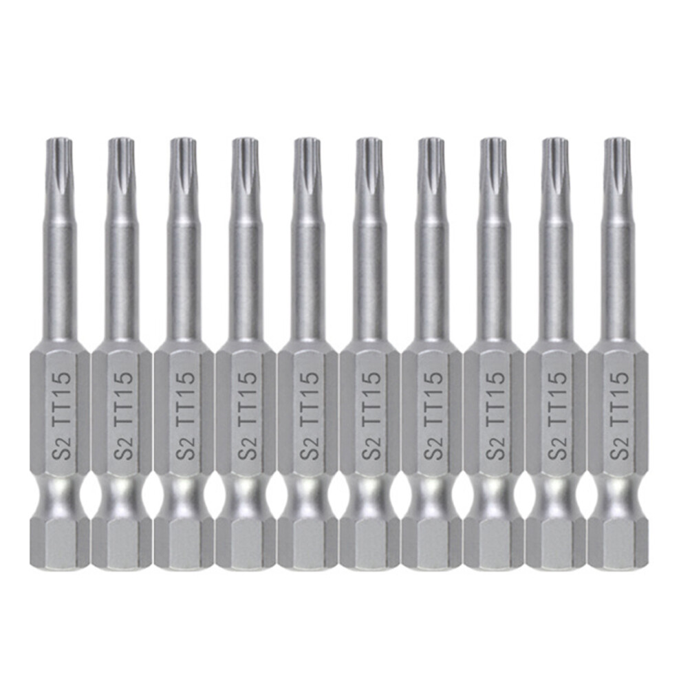 10Pcs 1/4Inch Blossom Head Screwdriver Bit Hex-10Pcs 50L Tt15 7696000533032