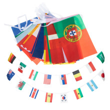 4Stk Polyester 32 Länder Flagge Internationale Wimpelkette Banner