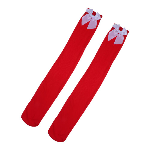 2 Pairs Overknie Socks Vrouwen Met Stropdas Design
