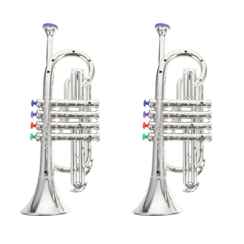 2 Pcs Plastic Musical Toy Instrument For Kids Silver 1