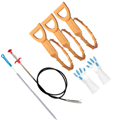 D Shape Pipe Cleaner Set With Replaceable Heads None Rust-B