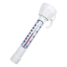 Drijvende zwembadthermometer voor sauna's en warmwaterbronnen, analoge watertemperatuurthermometer met praktische band en gemakkelijk afleesbaar