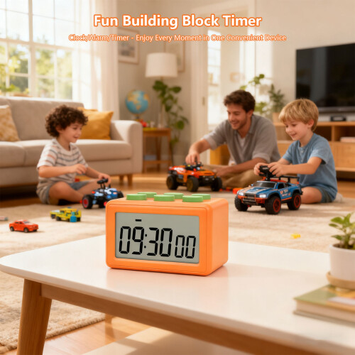 Combined Multifunction Clock Alarm Clock For Daily-Orange 1