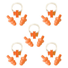 Swimming Nose Plugs, Soft Material Silicone Waterproof Nose Clip For Kids And Adults (5 Pairs, Orange), Comfortable Design Ensures A Leak-proof And