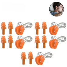 Reusable Earplugs With Nose Clip, Soft Silica Gel For Comfortable Wear, Waterproof And Blocks Noise, Essential Equipment For Swimming