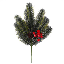 Flexible and Easy to Shape Holiday Picks, Faux Holiday Floral Picks Artificial Pine Picks with Red Berry Stems for Realistic Wreath Making, Ample Deco