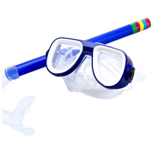 Kids Snorkel Set, Non-toxic Vent Valve Snorkeling Gear, Advanced Anti Fog Technology Mask, Easy Water Escape, Durable Ps+abs Construction, Blue