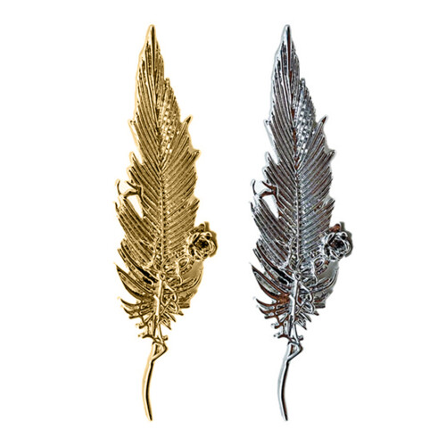 Traditional Elaborate Metal Brooch Down Theme Decorative-Gold 1