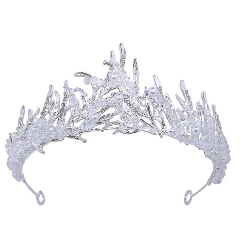 2 Silber Kristallperlen Tiara Accessoire 1