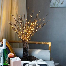 Safe and easy to use LED Branch Lights, DIY Decoration Bendable Twig with 20 Warm White Bulbs, Light the branches of the vase for Romantic Ambiance, D
