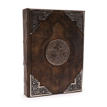 Leather Notebooks, Diaries Heafty Brown Tan Book Zinc Pentagon Decor 200 Deckle Edges Pages 26x18cm